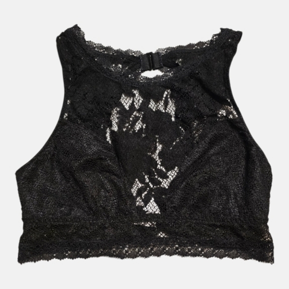 Victoria's Secret Other - Victoria's Secret Bralette Medium Black Lace Halter Romantic Whimsigoth Lingerie